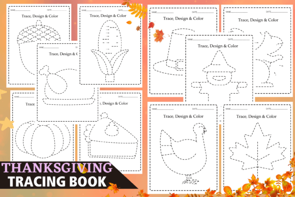 Autumn Thanksgiving Tracing Worksheets: A Creative Learning Tool for Young Learners