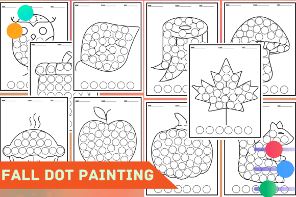 Fall Autumn Dot Marker Coloring Pages