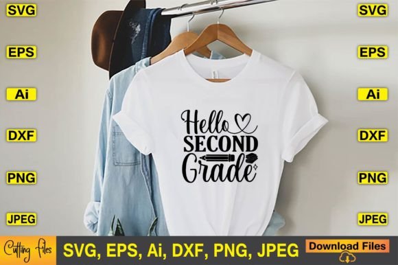 Hello Second Grade SVG T-shirt Design: A Versatile Digital Asset for Creative Projects