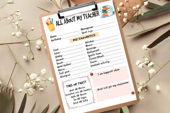 Minimalist All About My Teacher Printable: A Simple Way to Connect and Learn