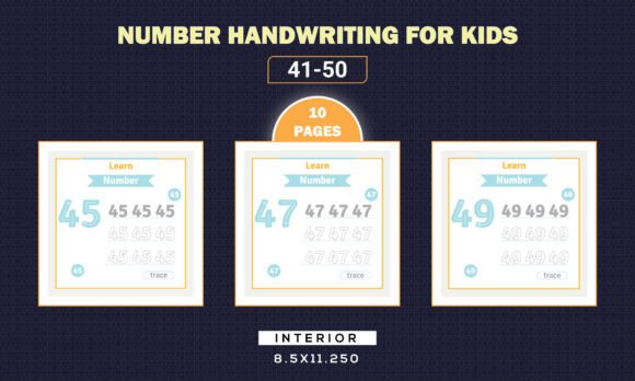 Number Handwriting Tracing 41-50 for Kid: A Practical Tool for Learning and Growth