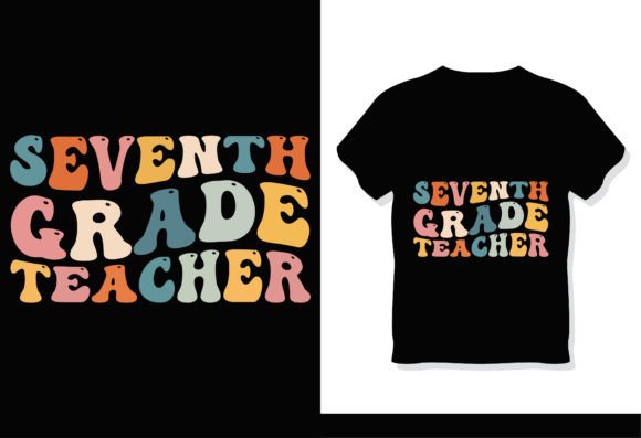 Seventh Grade Teacher Retro Groovy Shirt: A Nostalgic Design for Creative Projects