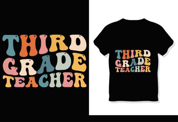 Third Grade Teacher Retro Groovy T-Shirt: A Unique Design for DIY and Handmade Creators